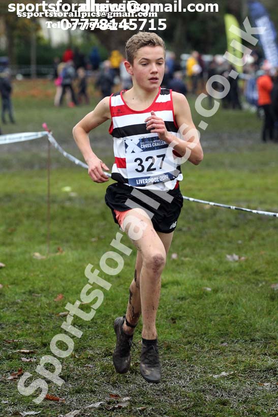 Boys under-15s, 2019 European Cross Country Trials and British Cross Challenge, Sefton Park, Liverpool.  Photo: David T. Hewitson/Sports for All Pics